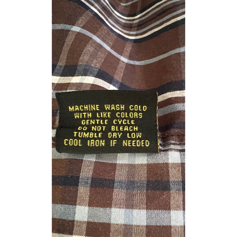 Work n Sport Mens Plaid Button Down Shirt 📍Lot of 2📍Red Brown XLT Long Sleeve - Picture 7 of 11